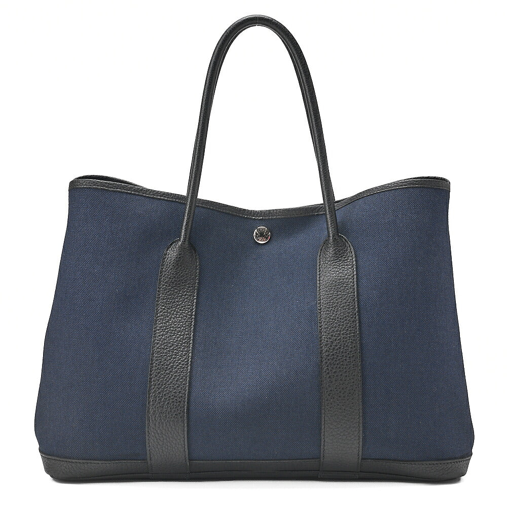 Hermes Hermes Garden Party PM Handbag Toal Officier Black x Navy Silver-Tone Hardware, Pre-Owned