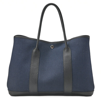 Hermes Hermes Garden Party PM Handbag Toal Officier Black x Navy Silver-Tone Hardware, Pre-Owned