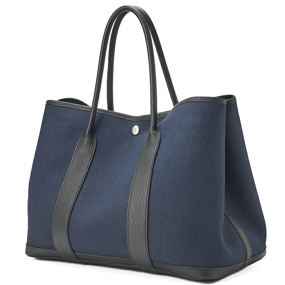 Hermes Hermes Garden Party PM Handbag Toal Officier Black x Navy Silver-Tone Hardware, Pre-Owned