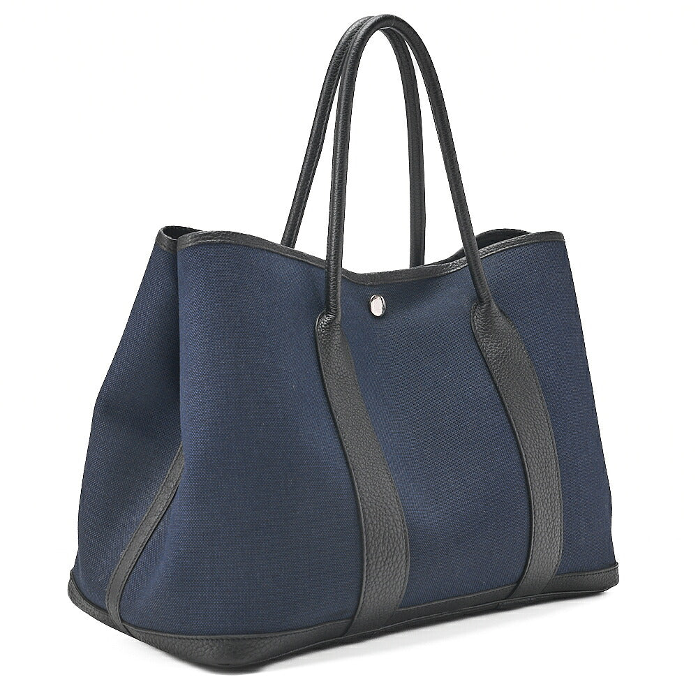 Hermes Hermes Garden Party PM Handbag Toal Officier Black x Navy Silver-Tone Hardware, Pre-Owned