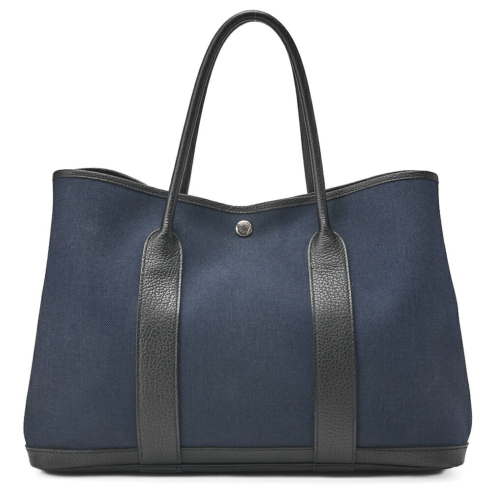 Hermes Hermes Garden Party PM Handbag Toal Officier Black x Navy Silver-Tone Hardware, Pre-Owned