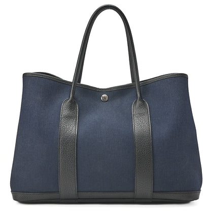 Hermes Hermes Garden Party PM Handbag Toal Officier Black x Navy Silver-Tone Hardware, Pre-Owned