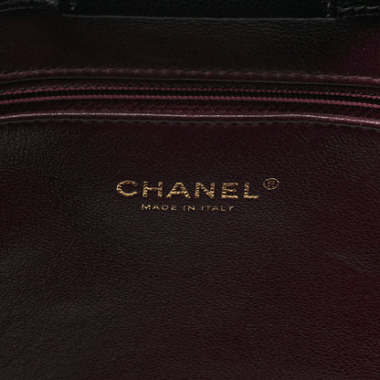 CHANEL Tote Bag Matelasse Caviar Skin Black Gold-Tone Hardware, Pre-Owned
