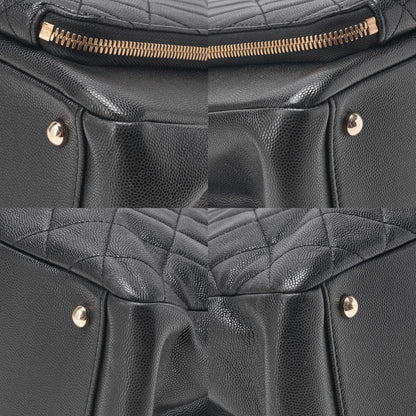 CHANEL Tote Bag Matelasse Caviar Skin Black Gold-Tone Hardware, Pre-Owned