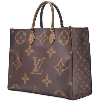 LOUIS VUITTON Louis Vuitton Giant Monogram Reverse On The Go GM 2-Way Tote Bag M45320 RFID Response FL0220 Brown Gold-Tone Hardware, Pre-Owned