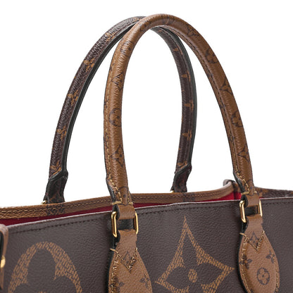 LOUIS VUITTON Louis Vuitton Giant Monogram Reverse On The Go GM 2-Way Tote Bag M45320 RFID Response FL0220 Brown Gold-Tone Hardware, Pre-Owned