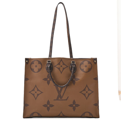 LOUIS VUITTON Louis Vuitton Giant Monogram Reverse On The Go GM 2-Way Tote Bag M44576 RFID Response NZ4149 Brown Gold-Tone Hardware, Pre-Owned