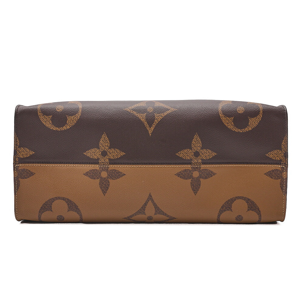 LOUIS VUITTON Louis Vuitton Giant Monogram Reverse On The Go GM 2-Way Tote Bag M44576 RFID Response NZ4149 Brown Gold-Tone Hardware, Pre-Owned