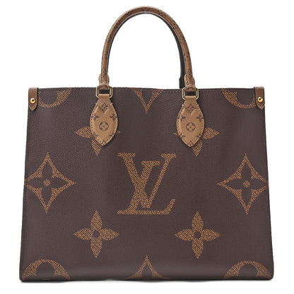 LOUIS VUITTON Louis Vuitton Giant Monogram Reverse On The Go MM 2-Way Handbag M45039 RFID Responsive Brown Gold-Tone Hardware, Pre-Owned