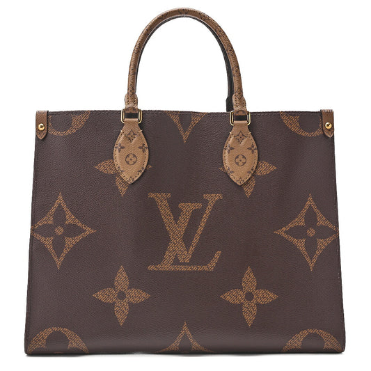 LOUIS VUITTON Louis Vuitton Giant Monogram Reverse On The Go MM 2-Way Handbag M45039 RFID Responsive Brown Gold-Tone Hardware, Pre-Owned