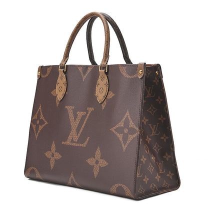 LOUIS VUITTON Louis Vuitton Giant Monogram Reverse On The Go MM 2-Way Handbag M45039 RFID Responsive Brown Gold-Tone Hardware, Pre-Owned