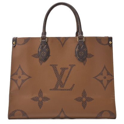 LOUIS VUITTON Louis Vuitton Giant Monogram Reverse On The Go MM 2-Way Handbag M45039 RFID Responsive Brown Gold-Tone Hardware, Pre-Owned