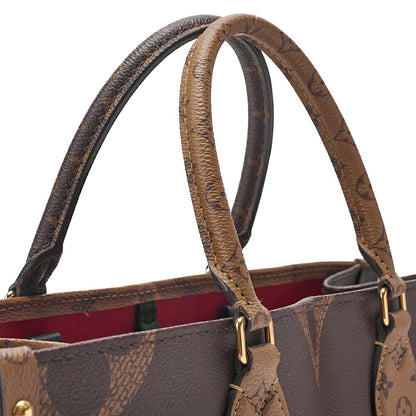LOUIS VUITTON Louis Vuitton Giant Monogram Reverse On The Go MM 2-Way Handbag M45039 RFID Responsive Brown Gold-Tone Hardware, Pre-Owned