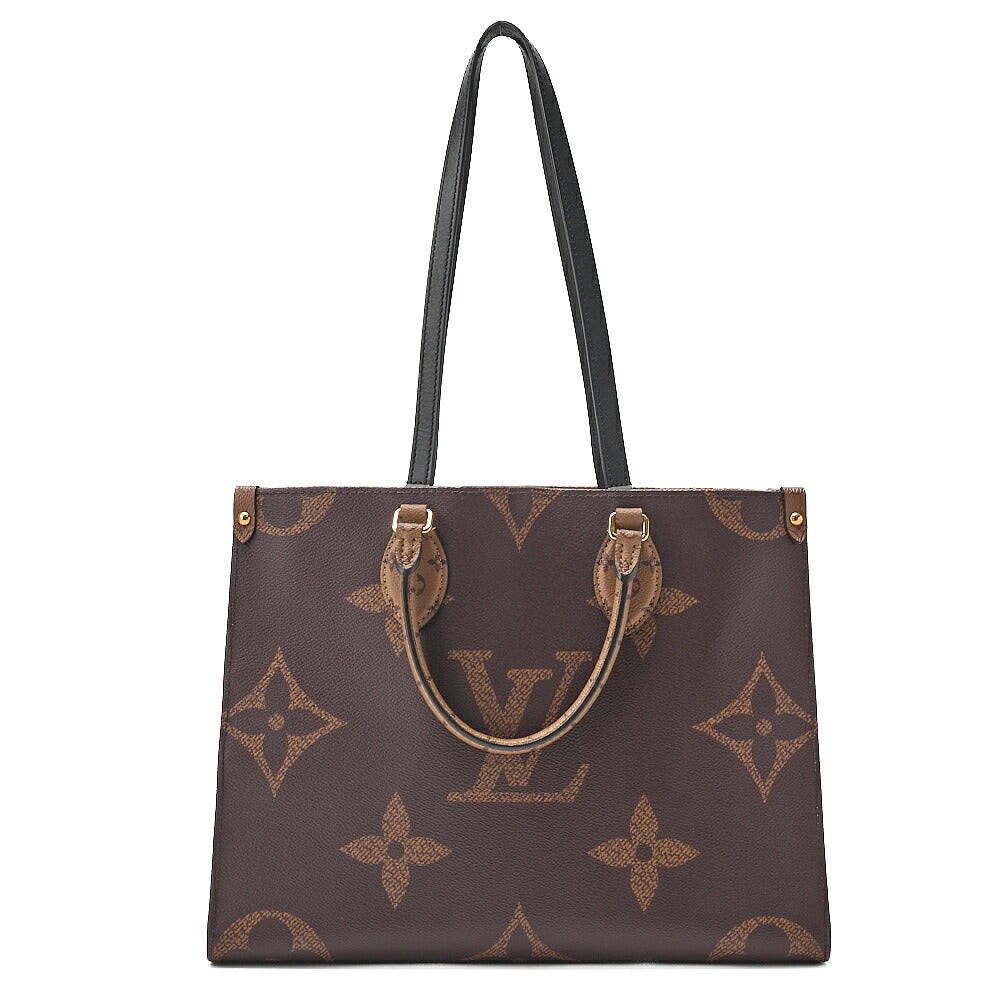 LOUIS VUITTON Louis Vuitton Giant Monogram Reverse On The Go MM 2-Way Handbag M45039 RFID Responsive Brown Gold-Tone Hardware, Pre-Owned