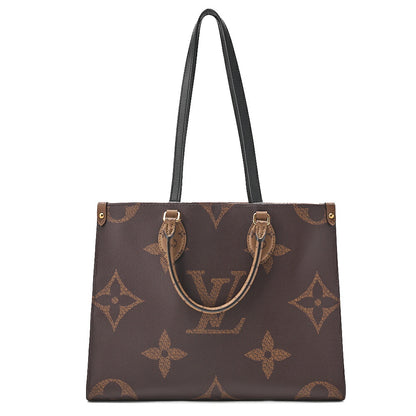 LOUIS VUITTON Louis Vuitton Giant Monogram Reverse On The Go MM 2-Way Handbag M45039 RFID Responsive Brown Gold-Tone Hardware, Pre-Owned