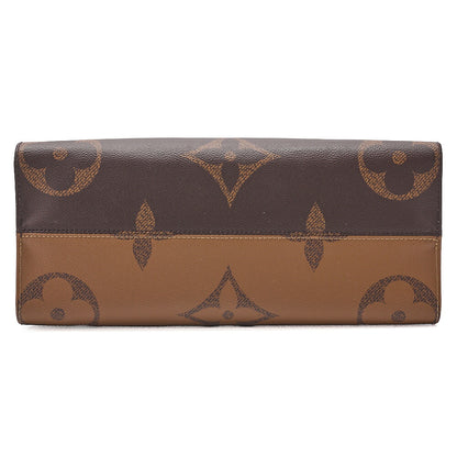 LOUIS VUITTON Louis Vuitton Giant Monogram Reverse On The Go MM 2-Way Handbag M45039 RFID Responsive Brown Gold-Tone Hardware, Pre-Owned