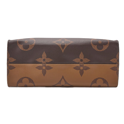 LOUIS VUITTON Louis Vuitton Giant Monogram Reverse On The Go GM 2-Way Tote Bag M44576 RFID Response NZ4109 Brown Gold-Tone Hardware, Pre-Owned