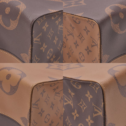 LOUIS VUITTON Louis Vuitton Giant Monogram Reverse On The Go GM 2-Way Tote Bag M44576 RFID Response NZ4109 Brown Gold-Tone Hardware, Pre-Owned