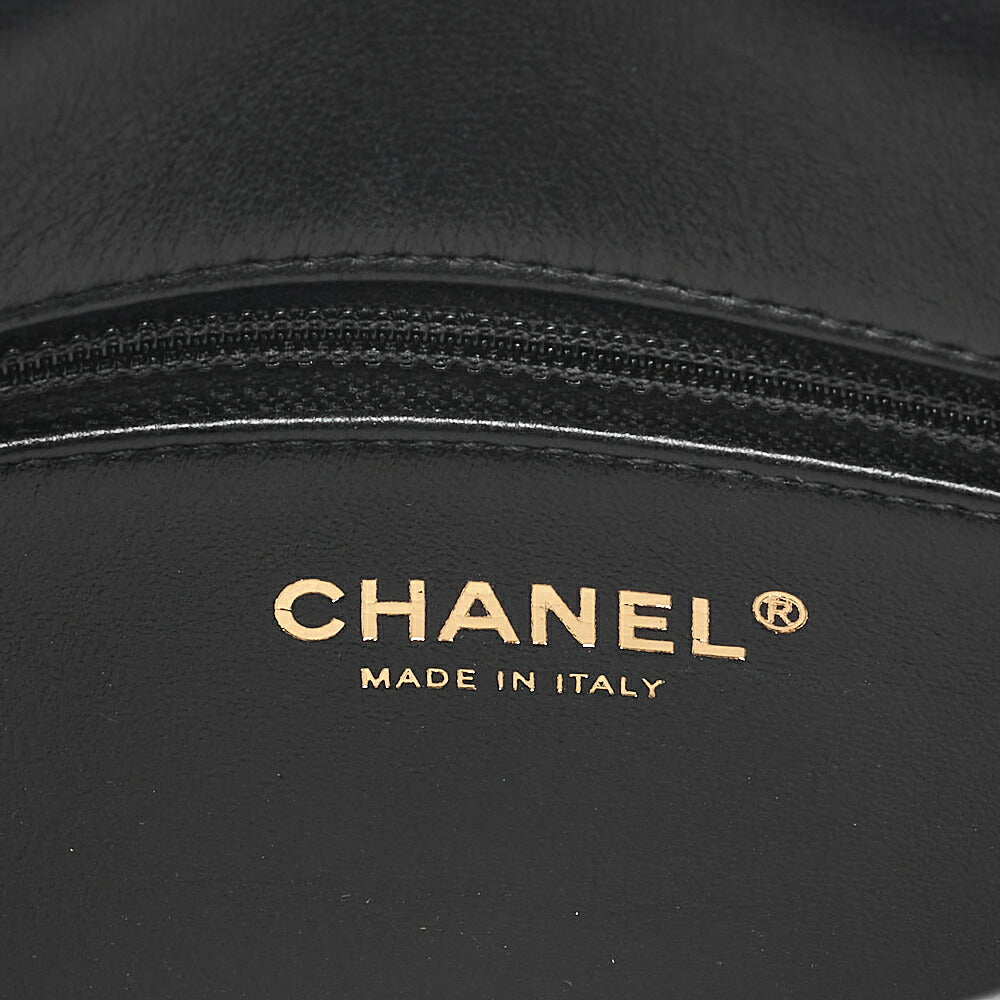 CHANEL Lambskin Matelasse Full Flap Chain Shoulder Black Gold-Tone Hardware, Pre-Owned
