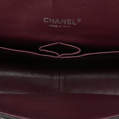 CHANEL Chain Shoulder Bag Deka Matelasse 33cm Double Flap Lambskin Black Silver-Tone Hardware, Pre-Owned