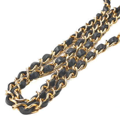 CHANEL Chain Shoulder Bag Mini Matelasse 18cm Turn Lock Lambskin Black Gold-Tone Hardware, Pre-Owned