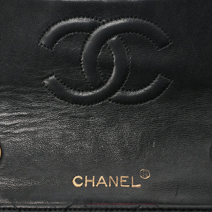 CHANEL Chain Shoulder Bag Mini Matelasse 18cm Turn Lock Lambskin Black Gold-Tone Hardware, Pre-Owned