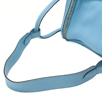 HERMES Lindy 30 2-way Shoulder Bag Treillon Clemence Bleu Atoll Silver-Tone Hardware, Pre-Owned