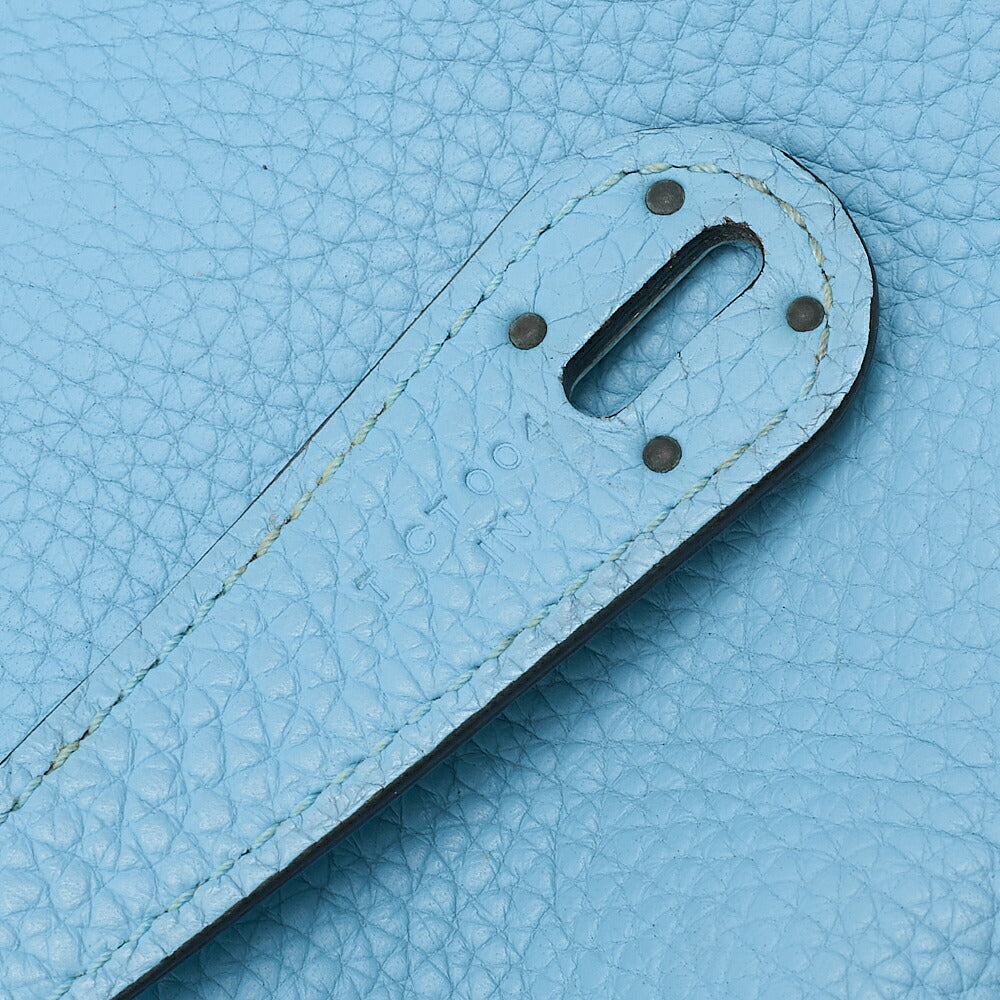 HERMES Lindy 30 2-way Shoulder Bag Treillon Clemence Bleu Atoll Silver-Tone Hardware, Pre-Owned