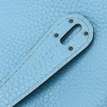 HERMES Lindy 30 2-way Shoulder Bag Treillon Clemence Bleu Atoll Silver-Tone Hardware, Pre-Owned