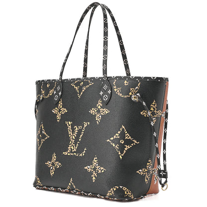 LOUIS VUITTON Louis Vuitton Monogram Jungle Never Full MM Hand Shoulder Bag with Pouch M44676 RFID Responsive GI3169 Black x Brown x Multicolor Gold-Tone Hardware, Pre-Owned