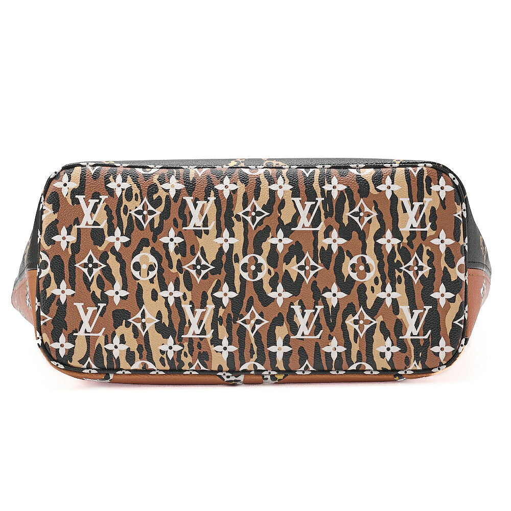 LOUIS VUITTON Louis Vuitton Monogram Jungle Never Full MM Hand Shoulder Bag with Pouch M44676 RFID Responsive GI3169 Black x Brown x Multicolor Gold-Tone Hardware, Pre-Owned