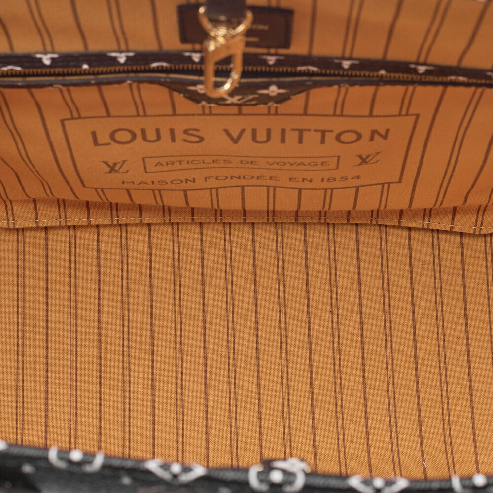 LOUIS VUITTON Louis Vuitton Monogram Jungle Never Full MM Hand Shoulder Bag with Pouch M44676 RFID Responsive GI3169 Black x Brown x Multicolor Gold-Tone Hardware, Pre-Owned