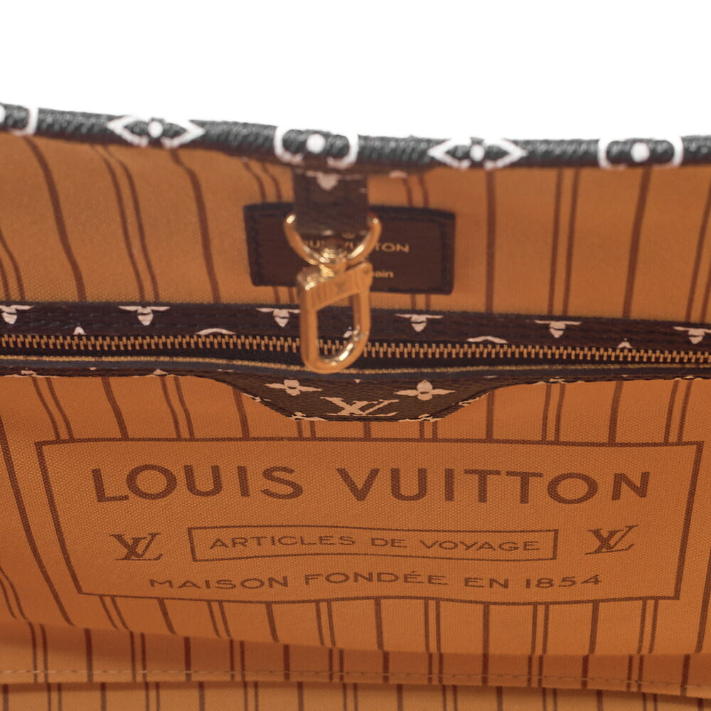 LOUIS VUITTON Louis Vuitton Monogram Jungle Never Full MM Hand Shoulder Bag with Pouch M44676 RFID Responsive GI3169 Black x Brown x Multicolor Gold-Tone Hardware, Pre-Owned