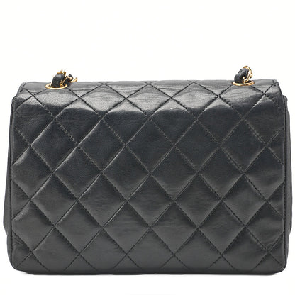 CHANEL Chain Shoulder Bag Matelasse Lambskin DekaCoco V-Flap Black Gold-Tone Hardware, Pre-Owned
