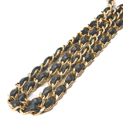 CHANEL Chain Shoulder Bag Matelasse Lambskin DekaCoco V-Flap Black Gold-Tone Hardware, Pre-Owned