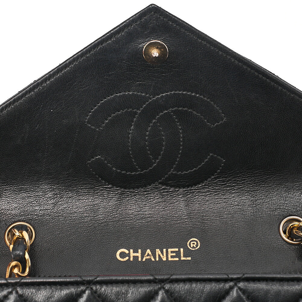 CHANEL Chain Shoulder Bag Matelasse Lambskin DekaCoco V-Flap Black Gold-Tone Hardware, Pre-Owned