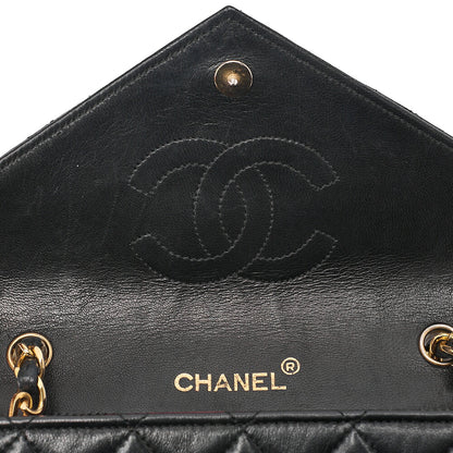 CHANEL Chain Shoulder Bag Matelasse Lambskin DekaCoco V-Flap Black Gold-Tone Hardware, Pre-Owned