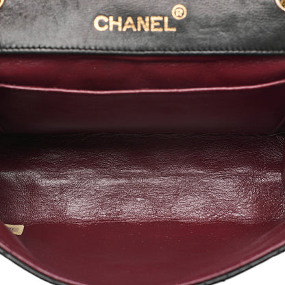 CHANEL Chain Shoulder Bag Matelasse Lambskin DekaCoco V-Flap Black Gold-Tone Hardware, Pre-Owned