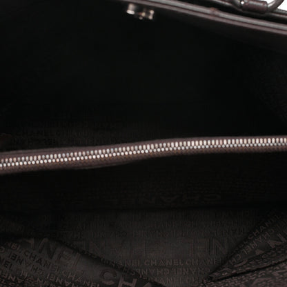 CHANEL Caviar Skin Chocolate Bar Logo Mark Shoulder Bag Tote Bag Brown Silver-Tone Hardware, Pre-Owned