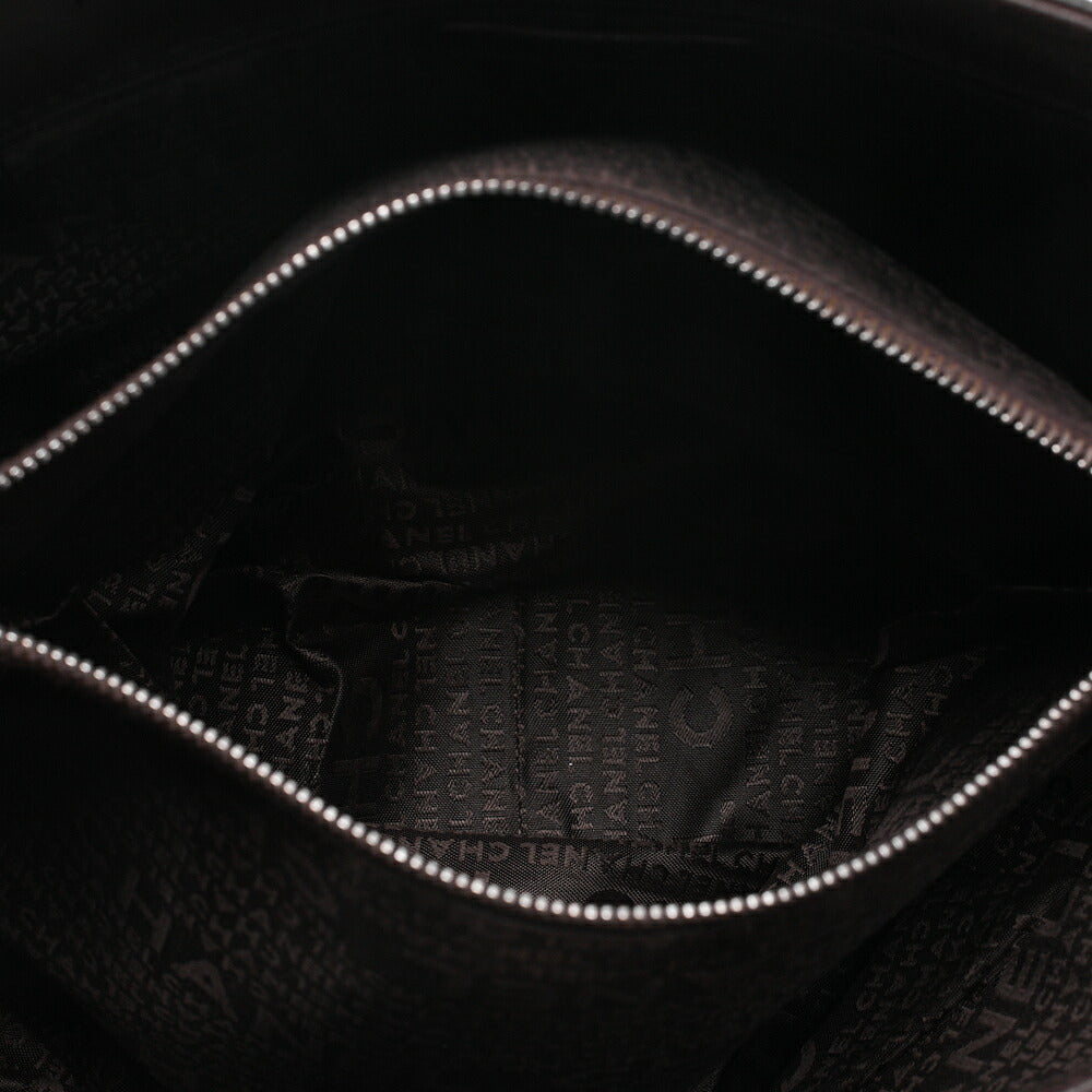 CHANEL Caviar Skin Chocolate Bar Logo Mark Shoulder Bag Tote Bag Brown Silver-Tone Hardware, Pre-Owned