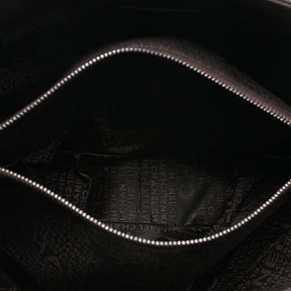 CHANEL Caviar Skin Chocolate Bar Logo Mark Shoulder Bag Tote Bag Brown Silver-Tone Hardware, Pre-Owned