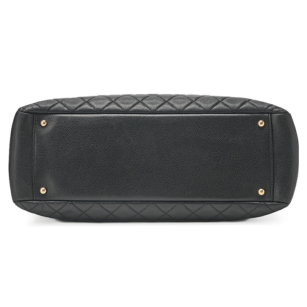 CHANEL Tote Bag Matelasse Large Size GST Chain Tote Caviskin Black Gold-Tone Hardware, Pre-Owned