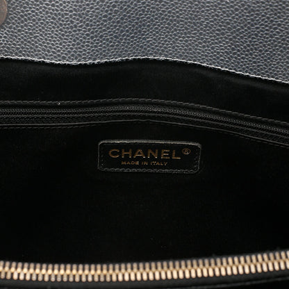 CHANEL Tote Bag Matelasse Large Size GST Chain Tote Caviskin Black Gold-Tone Hardware, Pre-Owned