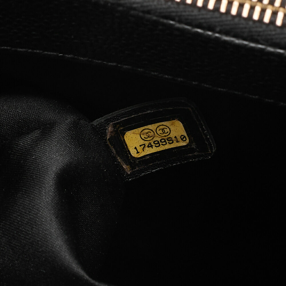 CHANEL Tote Bag Matelasse Large Size GST Chain Tote Caviskin Black Gold-Tone Hardware, Pre-Owned
