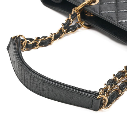 CHANEL Tote Bag Matelasse Large Size GST Chain Tote Caviskin Black Gold-Tone Hardware, Pre-Owned