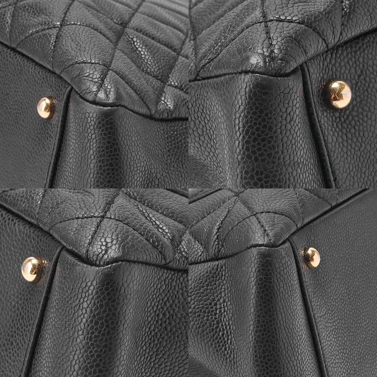 CHANEL Tote Bag Matelasse Large Size GST Chain Tote Caviskin Black Gold-Tone Hardware, Pre-Owned