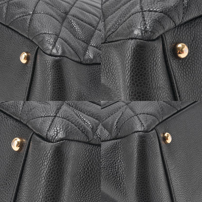 CHANEL Tote Bag Matelasse Large Size GST Chain Tote Caviskin Black Gold-Tone Hardware, Pre-Owned