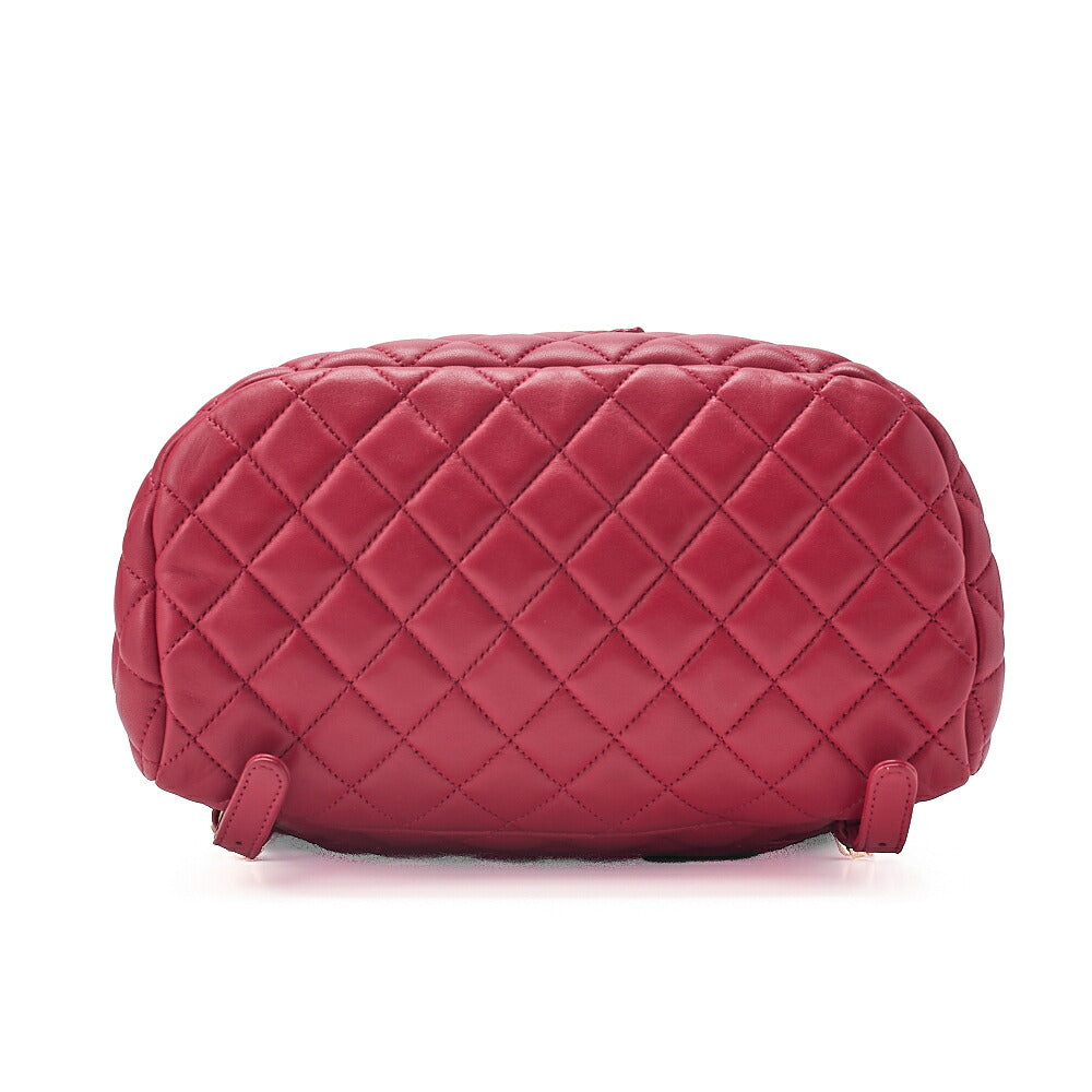 CHANEL Lambskin Matelasse Turn Lock Chain Backpack Rose Pink Gold -Tone Hardware, Pre-Owned
