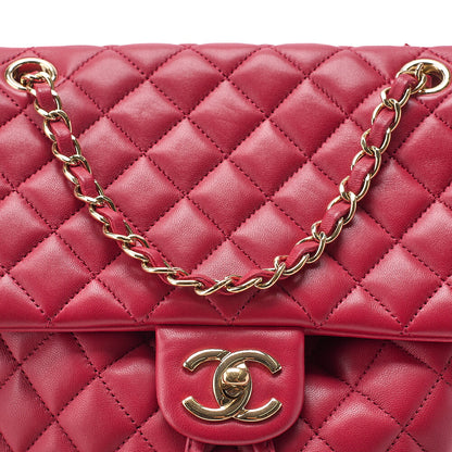 CHANEL Lambskin Matelasse Turn Lock Chain Backpack Rose Pink Gold -Tone Hardware, Pre-Owned