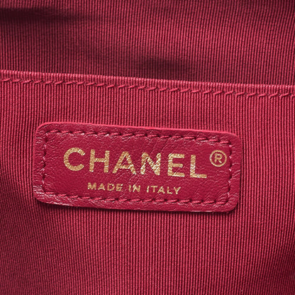 CHANEL Lambskin Matelasse Turn Lock Chain Backpack Rose Pink Gold -Tone Hardware, Pre-Owned